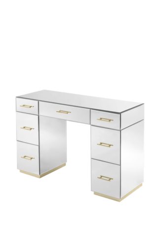 An Image of Harper Dressing Table – Champagne Gold Details