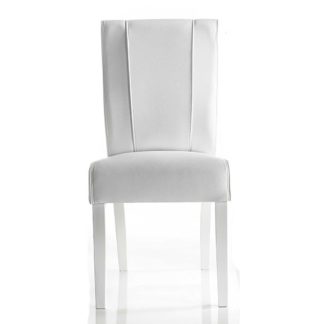 An Image of Miko Faux Leather Dining Chair In Matt White