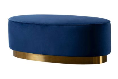 An Image of Selini Footstool – Navy Blue