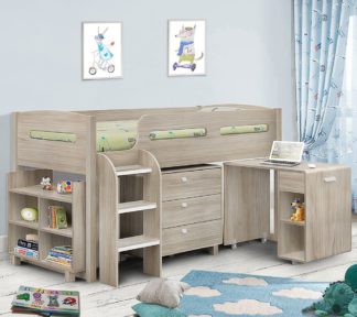 An Image of Kimbo Oak Mid Sleeper Frame - 3ft Single