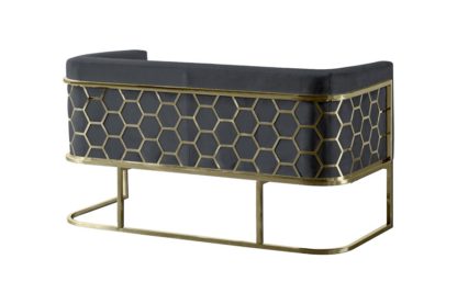 An Image of Alveare Two Seat Sofa - Brass - Smoke