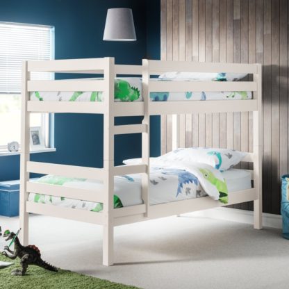An Image of Camden White Wooden Bunk Bed Frame - 3ft Single
