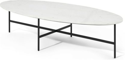 An Image of Tiziana Large Oval Coffee Table, White Marble