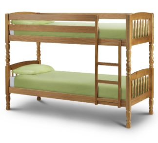 An Image of Lincoln Antique Solid Pine Wooden Bunk Bed Frame - 2ft6 Small Single