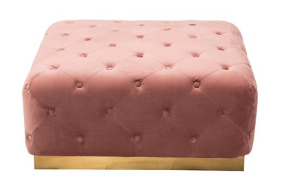 An Image of Senio Buttoned Ottoman Pink