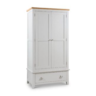 An Image of Richmond Grey and Oak 2 Door Wooden Combination Wardrobe