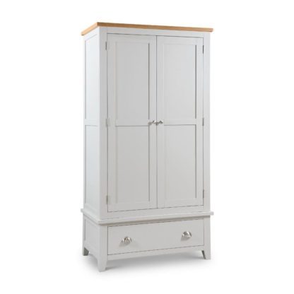 An Image of Richmond Grey and Oak 2 Door Wooden Combination Wardrobe