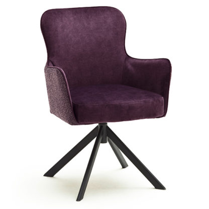 An Image of Hexo Merlot Fabric Dining Chair With Black Oval Frame
