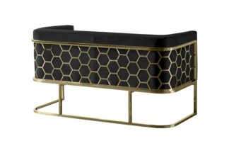 An Image of Alveare Two Seat Sofa - Brass - Black