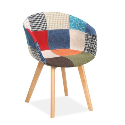 An Image of Whittaker Multi-Coloured Patchwork Fabric Chair