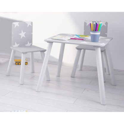 An Image of Star Grey and White Table and Chairs
