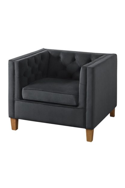 An Image of Miasto Armchair Storm Grey Velvet