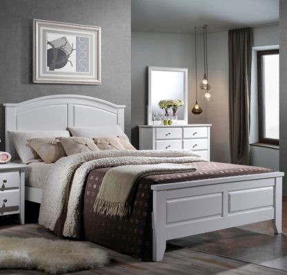 95c9ed402e64871aac484c053510c07e48adfff8b7d8a04913ca006e7b9735dd.jpg An Image of Parma White Wooden Bed Frame Only - 4ft Small Double