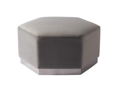 An Image of Senio Hexagonal Ottoman Grey