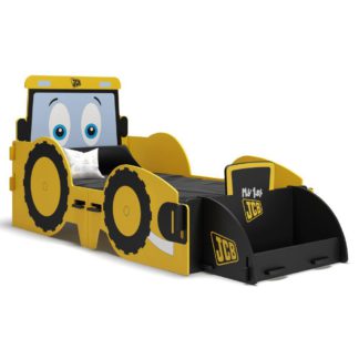 An Image of JCB Yellow Children's Digger Toddler Bed Frame - 70 x 140 cm