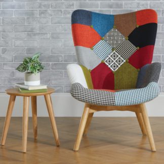 An Image of Sloane Multi-Coloured Patchwork Fabric Chair