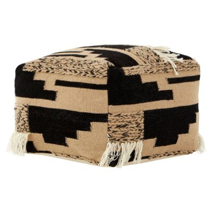 a1a86b5c1ac4af207a1799bd0d551dda8f1f1cdb0151311fb7047f195d97b385.jpg An Image of Botin Fabric Upholstred Trenza Pouffe In Multi-Colour