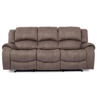 An Image of Ryan Textured Fabric 3 Seater Electric Recliner Sofa In Smoke