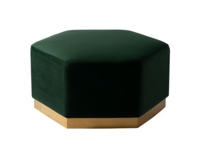 An Image of Senio Hexagonal Ottoman Bottle Green