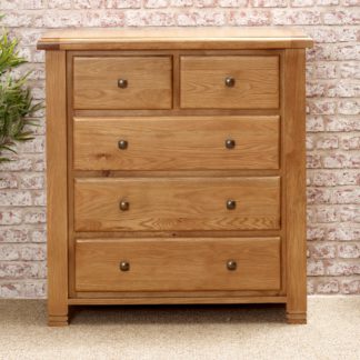 An Image of Woodstock Oak 3 + 2 Drawer Chest