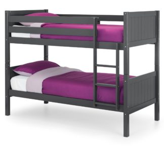 An Image of Bella Grey Wooden Bunk Bed Frame - 3ft Single