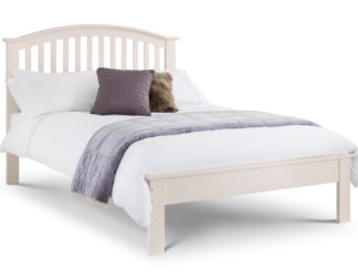 An Image of Wooden Bed Frame 4ft6 Double Olivia Stone White