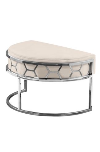 An Image of Alveare Footstool Silver - Chalk