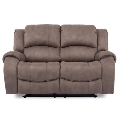 An Image of Ryan Textured Fabric 2 Seater Electric Recliner Sofa In Smoke