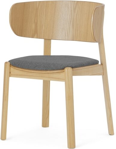 An Image of Byrom Dining Chair, Marl Grey & Oak Finish