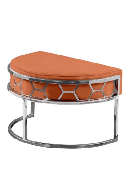 An Image of Alveare Footstool Silver - Orange