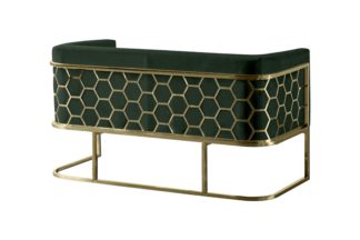 An Image of Alveare Two Seat Sofa - Brass - Green
