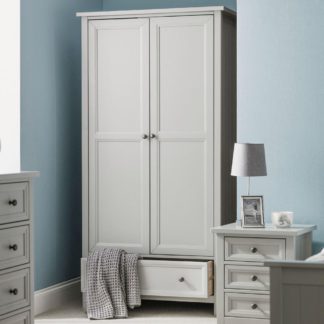 An Image of Maine Dove Grey 2 Door Wooden Combination Wardrobe