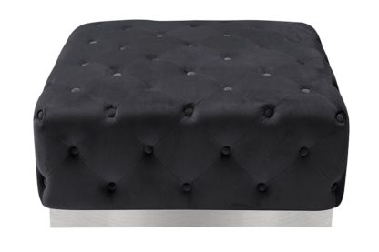 An Image of Senio Buttoned Ottoman Black