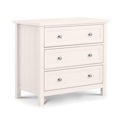 An Image of Maine White 3 Drawer Wooden Chest