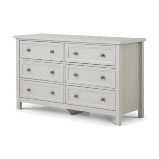 An Image of Maine Dove Grey 6 Drawer Wooden Wide Chest