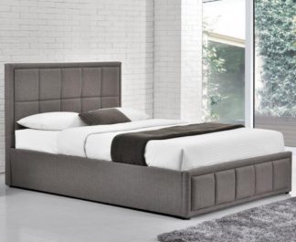 An Image of Hannover Grey Fabric Bed Frame - 4ft Small Double