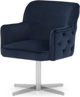 An Image of Upton Office Chair, Royal Blue Velvet & Chrome