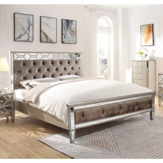 An Image of Dominga Mirrored Double Bed In Silver