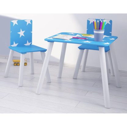 An Image of Star Blue and White Table and Chairs
