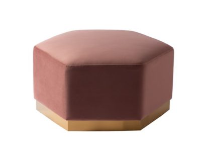 An Image of Senio Hexagonal Ottoman Pink