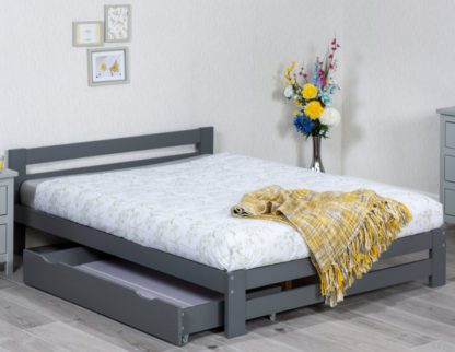 An Image of Xiamen Grey Wooden Bed Frame Only - 4ft Small Double