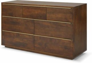 An Image of Anderson Wide Chest of Drawers, Mango Wood & Brass