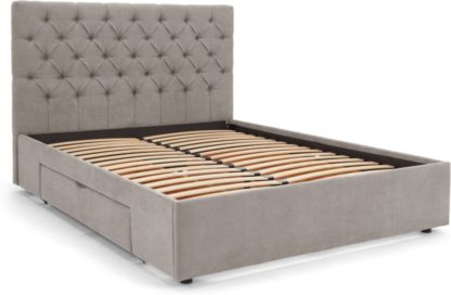 An Image of Skye King Size Bed with Storage Drawers, Owl Grey