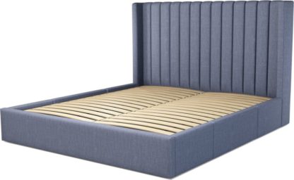 An Image of Custom MADE Cory Super King size Bed with Drawers, Denim Cotton