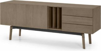 An Image of Mellor Sideboard, Dark Stained Oak & Textured Charcoal