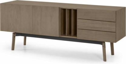 An Image of Mellor Sideboard, Dark Stained Oak & Textured Charcoal