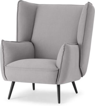 An Image of Linden Accent Armchair, Mineral Cotton & Linen Mix