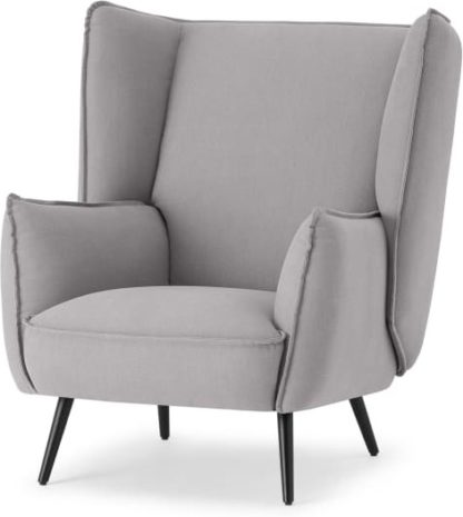 An Image of Linden Accent Armchair, Mineral Cotton & Linen Mix