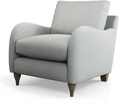 An Image of Custom MADE Sofia Armchair, Athena Dove Grey with Light Wood Leg