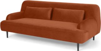 An Image of Giselle 2 Seater Sofa, Nutmeg Orange Velvet